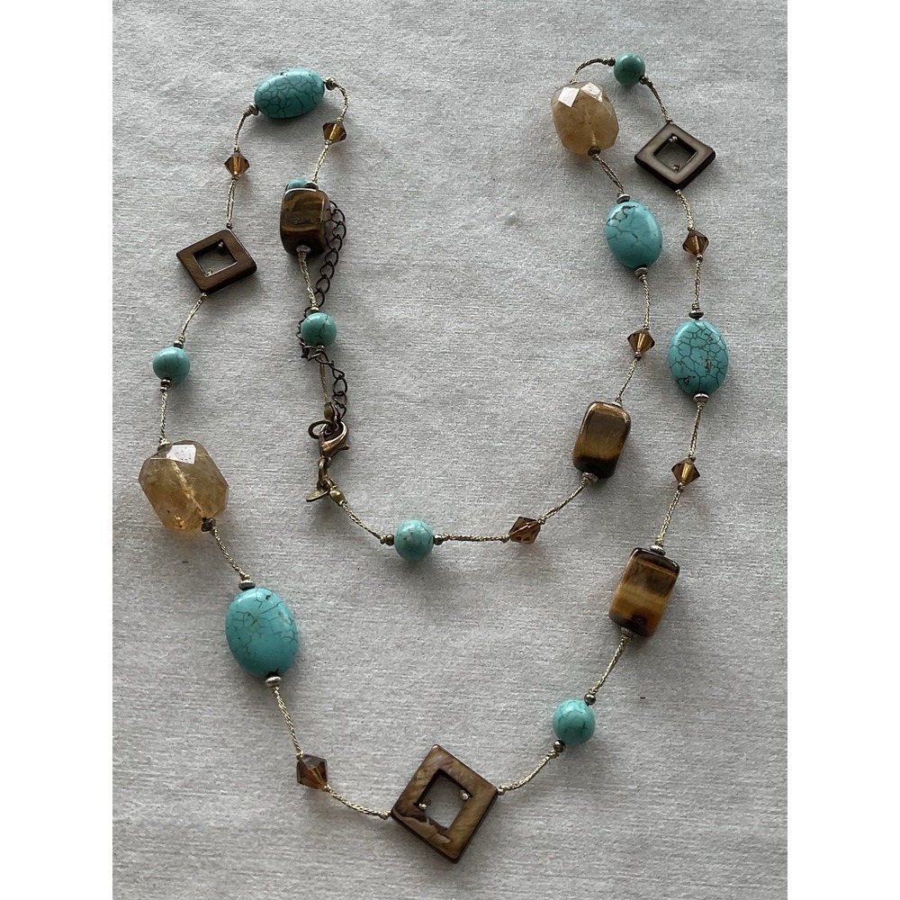 retired Promenade necklace by Premier Designs Faux Turquoise Tiger Eye She'll